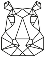 Geometric Animal The Head Of Hippo Sticker