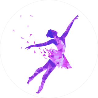 Geometric Ballerina With Triangle Particles Sticker
