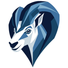 Geometric Blue Ram Sticker
