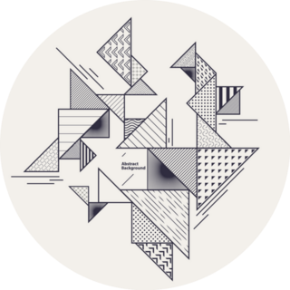 Geometric Composition With Decorative Triangle Shapes Sticker