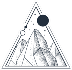 Geometric Hand Drawn Mountains Sticker
