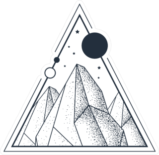 Geometric Hand Drawn Mountains Sticker
