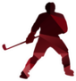 Geometric Ice Hockey Player Silhouette Sticker