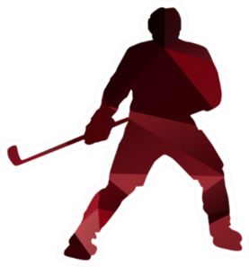 Geometric Ice Hockey Player Silhouette Sticker