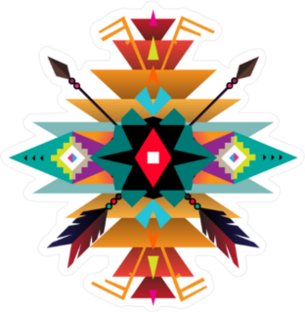 Geometric Native American Design Ornament Sticker