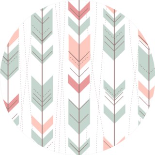 Geometric Pattern In Retro Style Arrow Sticker