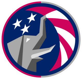 Geometric Republican Elephant Circle Sticker