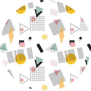 Geometric Retro Shape Sticker 