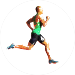 Geometric Running Man Sticker