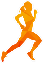 Geometric Running Woman Sticker