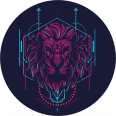 Geometric Sacred Lion Sticker