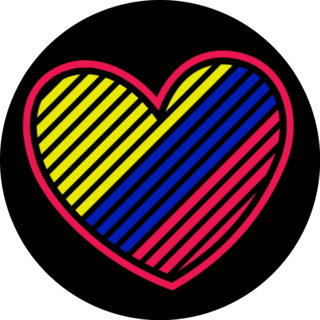 Geometric Striped Heart Flag Of Colombia Sticker