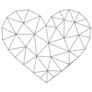 Geometric Transparent Outline Heart Sticker