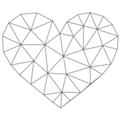 Geometric Transparent Outline Heart Sticker