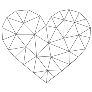 Geometric Transparent Outline Heart Sticker