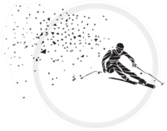 Geometric Triangle Ski Racer Silhouette Sticker