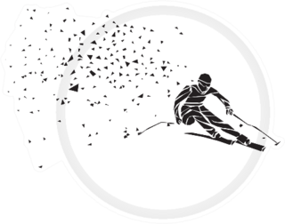 Geometric Triangle Ski Racer Silhouette Sticker