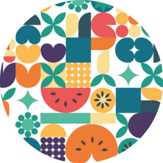 Geometric Vegetables And Fruits  Vegan Sticker