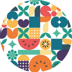 Geometric Vegetables And Fruits  Vegan Sticker