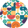 Geometric Vegetables And Fruits  Vegan Sticker