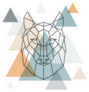 Geometric Wolf Illustration Sticker