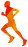 Geometrical Orange Running Man Sticker