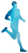 Geometrical Running Man Sticker