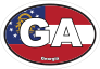 Georgia Ga State Flag Oval Sticker