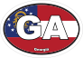 Georgia Ga State Flag Oval Sticker