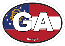 Georgia Ga State Flag Oval Sticker