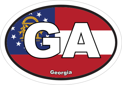 Georgia Ga State Flag Oval Sticker