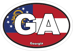 Georgia Ga State Flag Oval Sticker