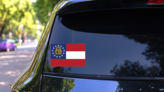 Georgia Ga State Flag Sticker on a Rear Car Window (New) example