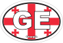 Georgia Ge Flag Oval Sticker