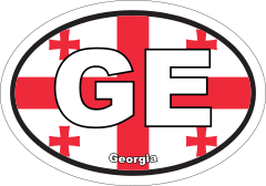 Georgia Ge Flag Oval Sticker