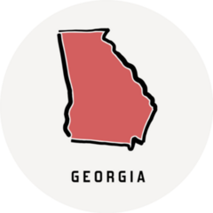 Georgia Map Outline Simplified Sticker
