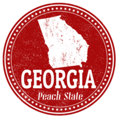 Georgia Peach State Outline Circle Sticker