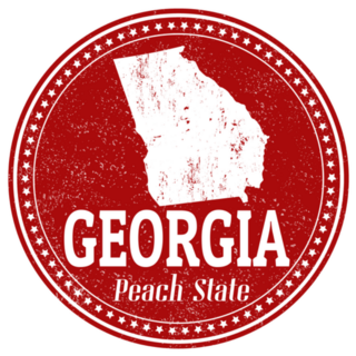 Georgia Peach State Outline Circle Sticker