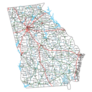Georgia Road And Highway Map Sticker