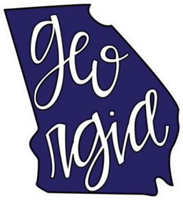 Georgia State Outline And Text Sticker
