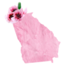 Georgia State Pink Fur Floral Sticker