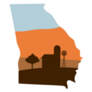 Georgia State Shape Farm At Sunset Sticker