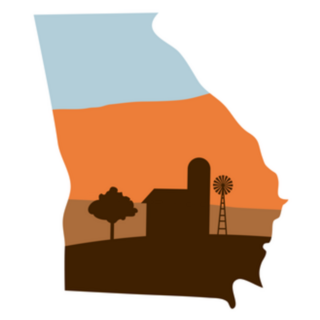 Georgia State Shape Farm At Sunset Sticker