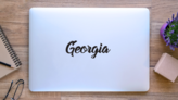 Georgia Typography Sticker on a Laptop (New) example