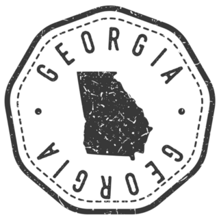 Georgia, Usa Map Stamp Sticker