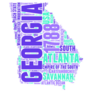 Georgia Usa State Map Word Collage Sticker