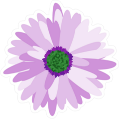 Gerbera Daisy Flower Sticker