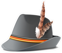 German Hat With Feather Sticker