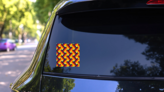German National Colors Interlaced Stripes Sticker on a Rear Car Window (New) example