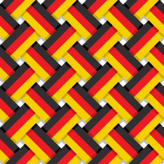 German National Colors Interlaced Stripes Sticker